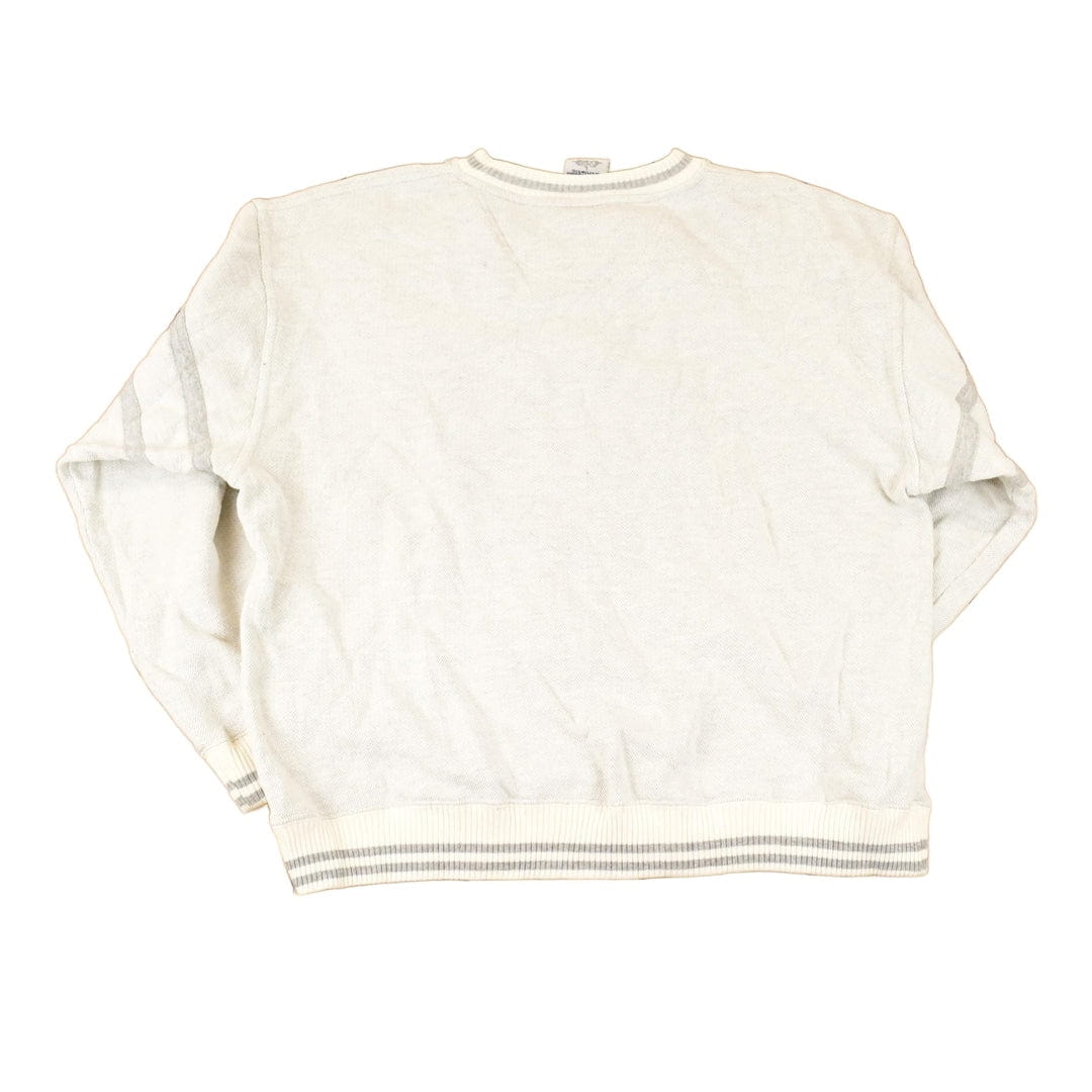 Vintage 1990s Notre Dame Embroidered University V Neck Sweatshirt Men's L from propervintagecanada