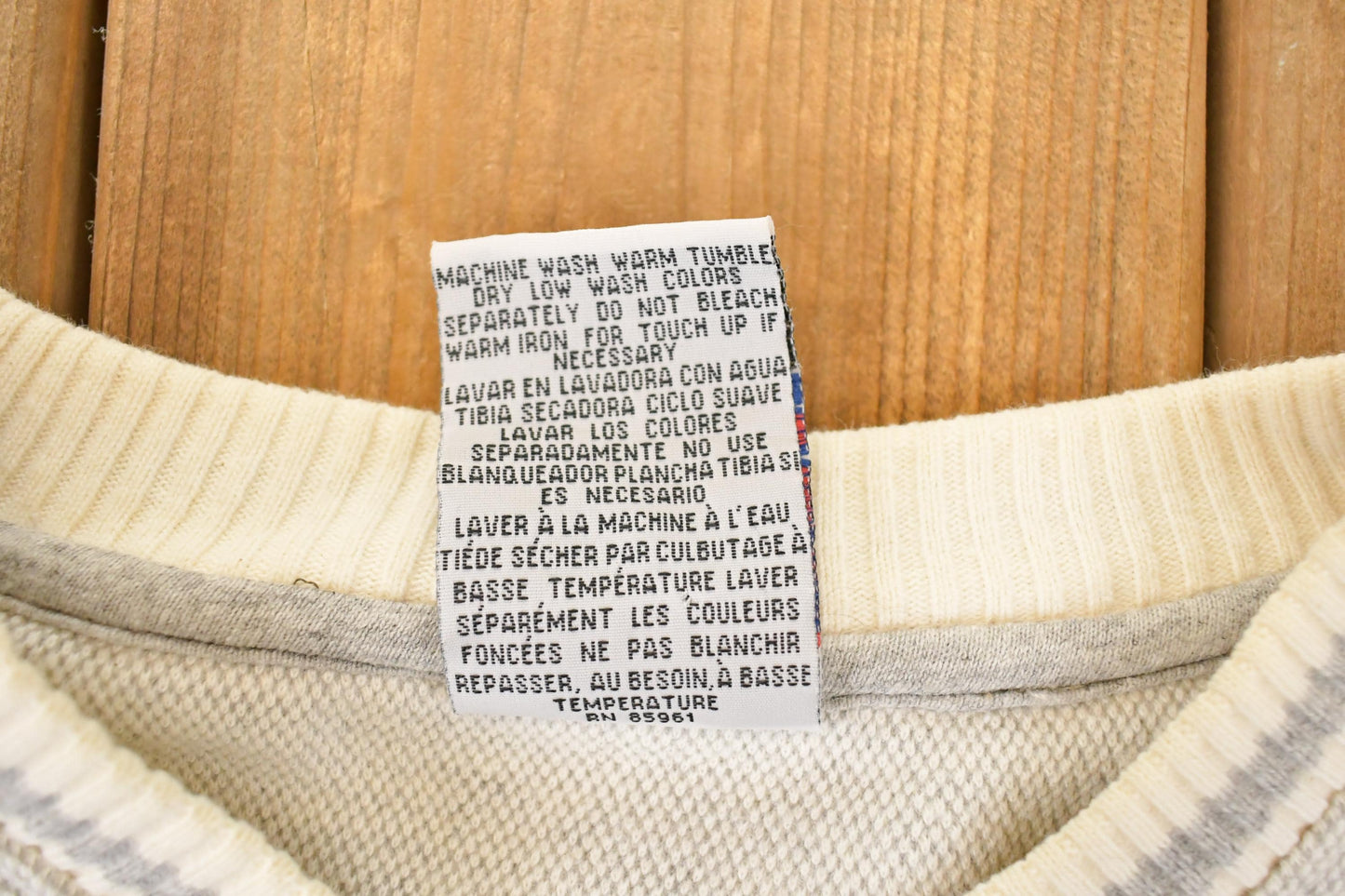 Vintage 1990s Notre Dame Embroidered University V Neck Sweatshirt Men's L from propervintagecanada