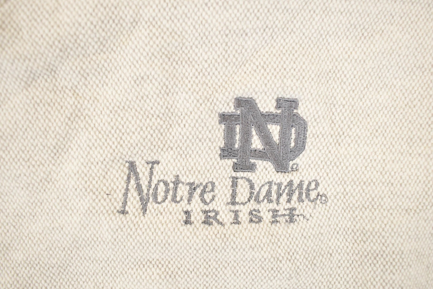 Vintage 1990s Notre Dame Embroidered University V Neck Sweatshirt Men's L from propervintagecanada