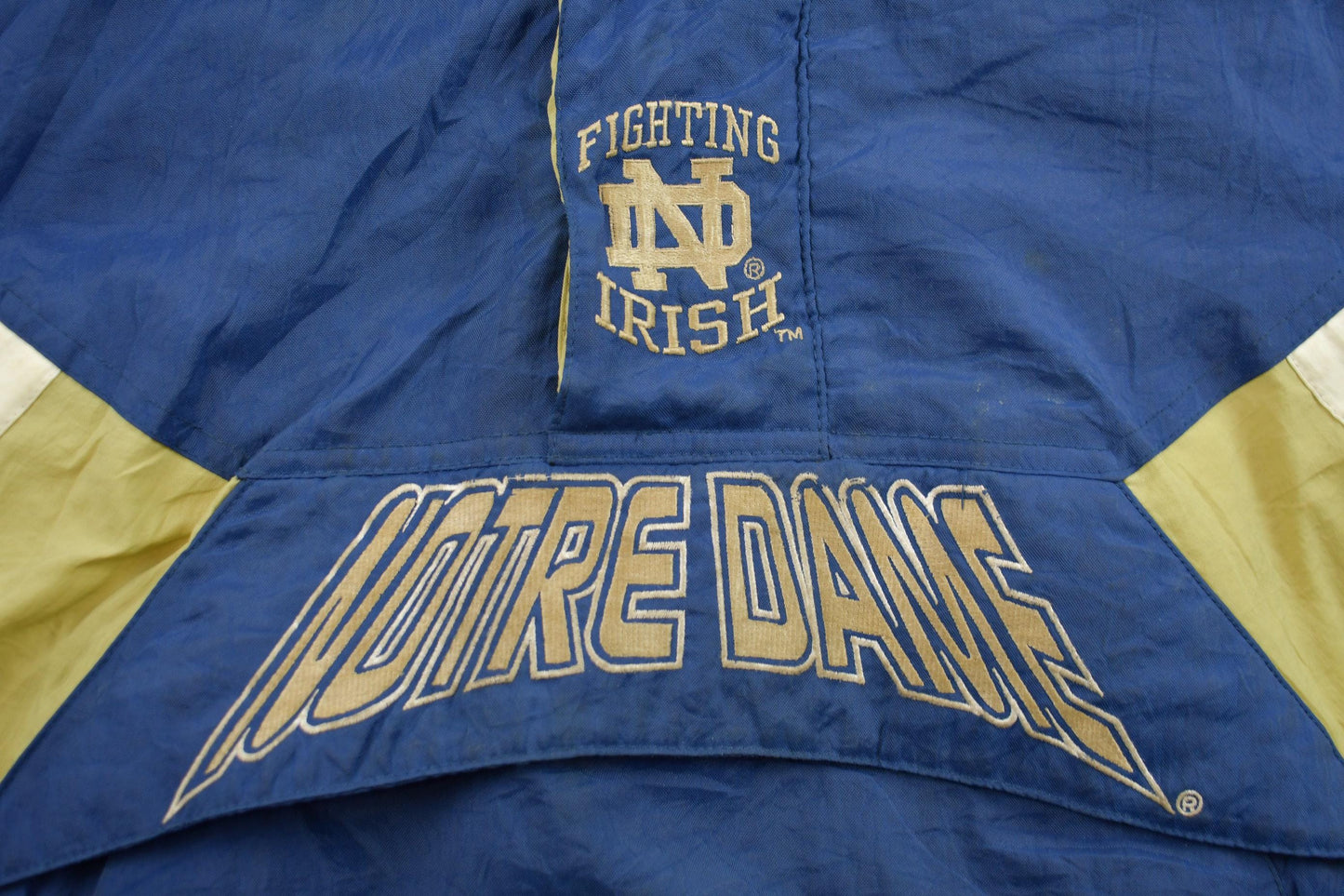Vintage 1990s Notre Dame Fighting Irish Starter Quarter Zip Puffer Jacket Men's Medium from propervintagecanada