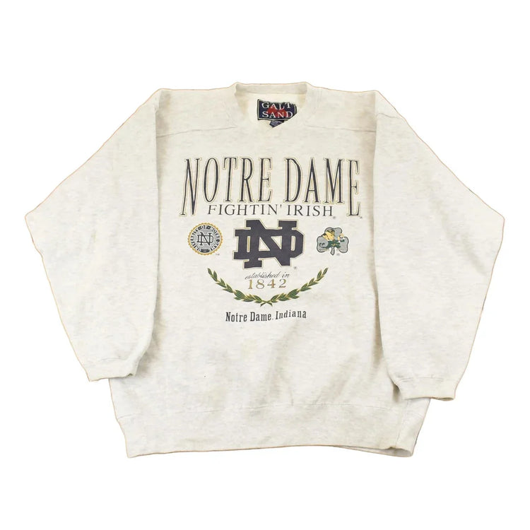 Vintage 1990s Notre Dame University Collegiate Crewneck Sweatshirt Men's Large from propervintagecanada