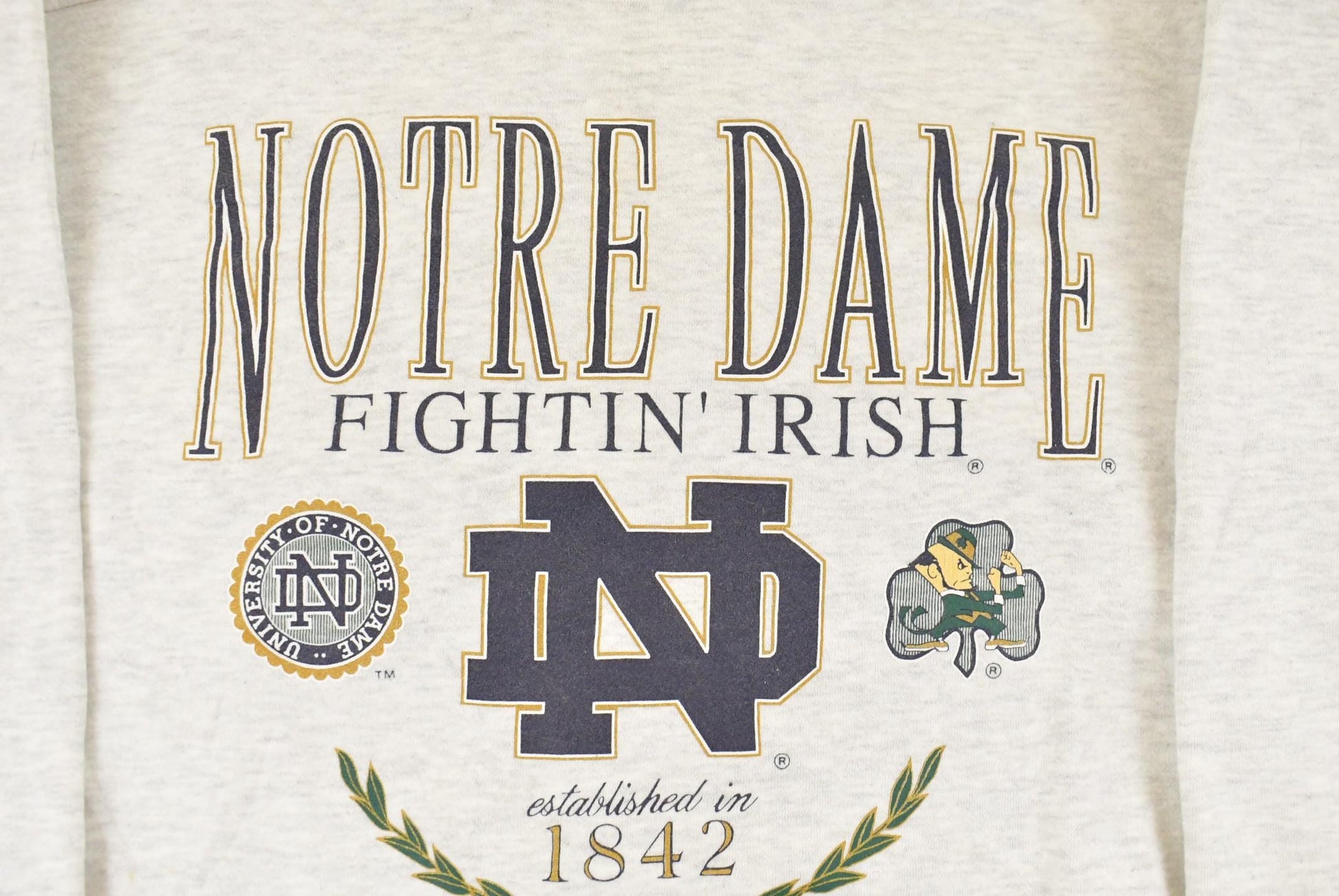 Vintage 1990s Notre Dame University Collegiate Crewneck Sweatshirt Men's Large from propervintagecanada