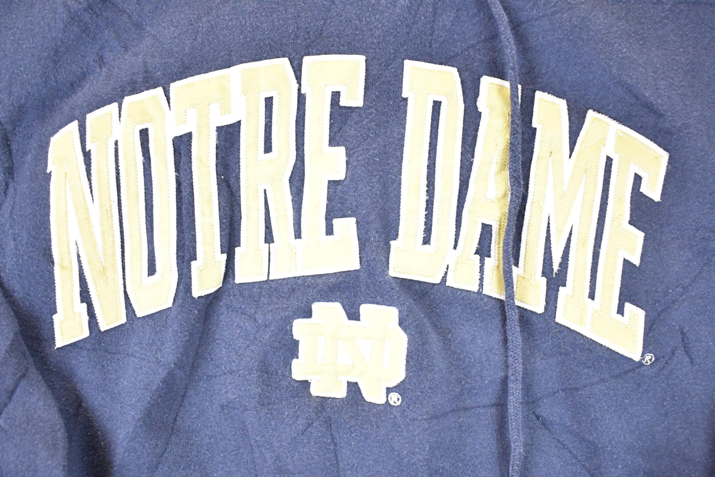 Vintage 1990s Notre Dame University Hoodie Sweater Men's L from propervintagecanada