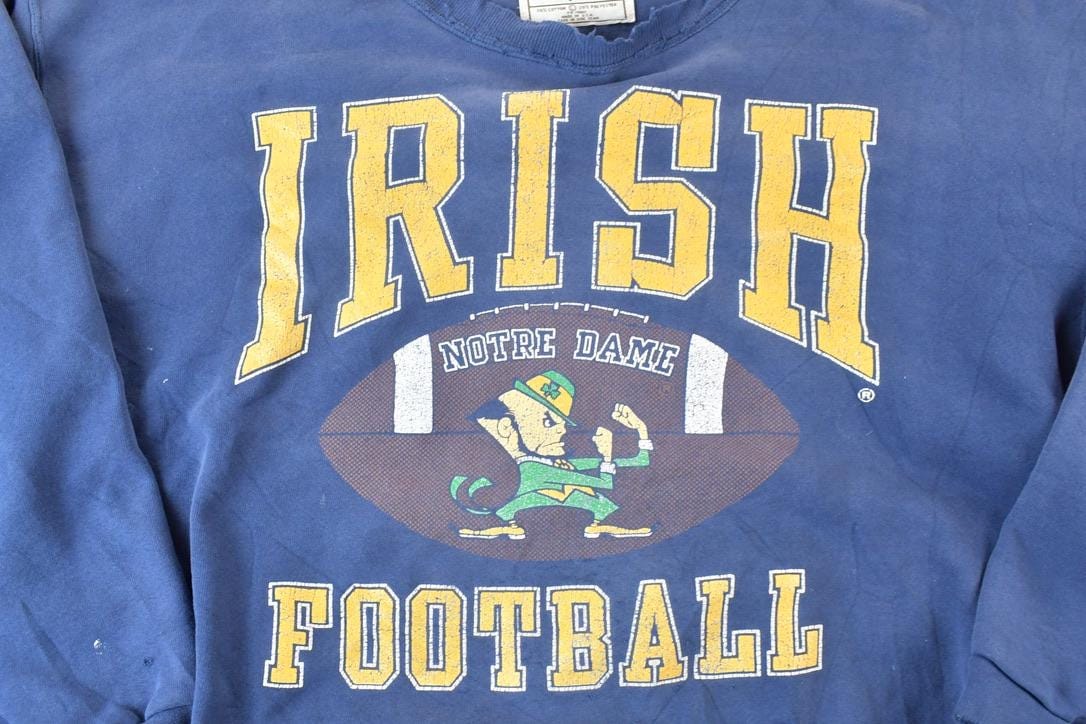 Vintage 1990s Notre Dame University Irish Football Galt Sand Collegiate Crewneck Men's XL from propervintagecanada