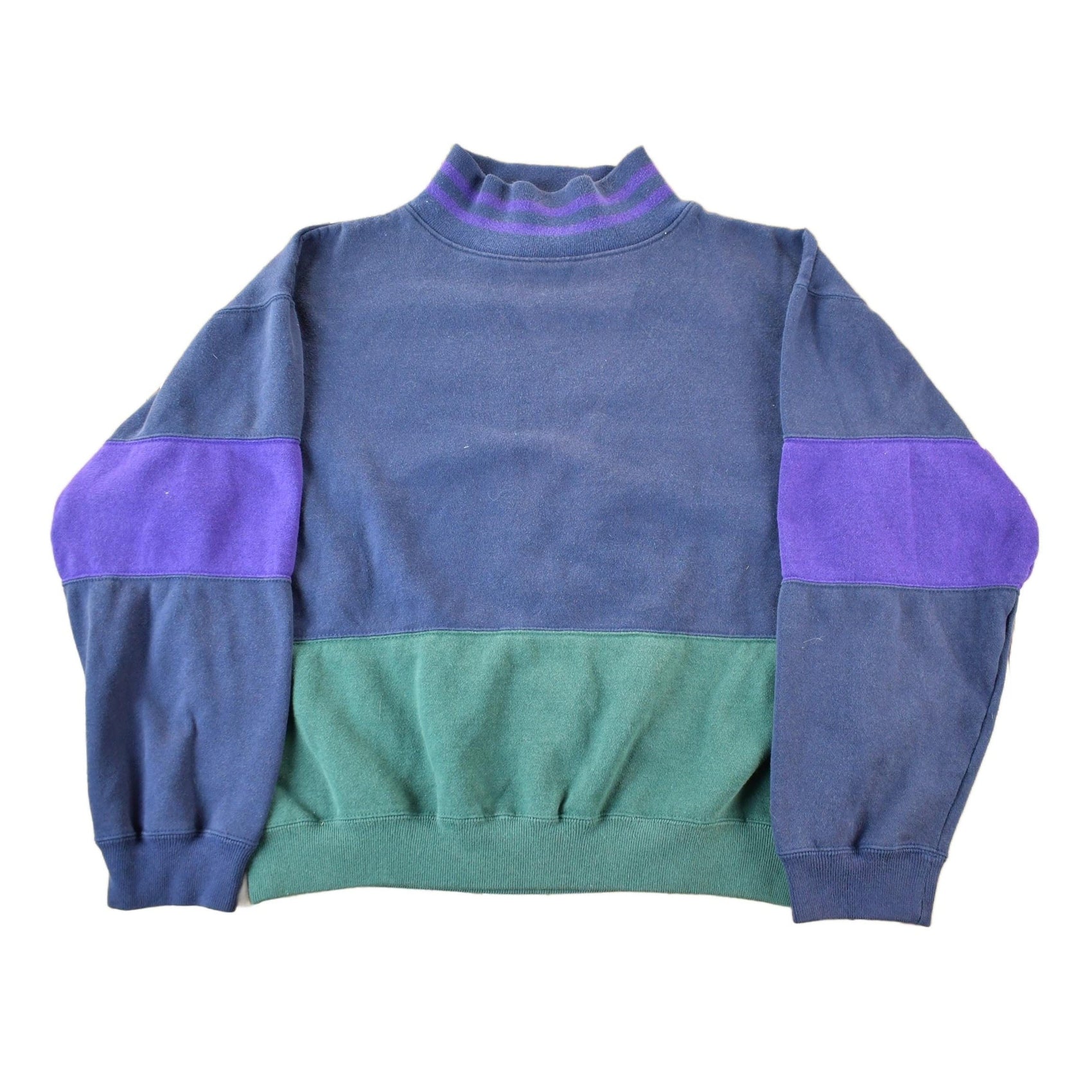 Vintage 1990s Nucleas Color Blocked Mock Neck Sweatshirt Women's Large from propervintagecanada