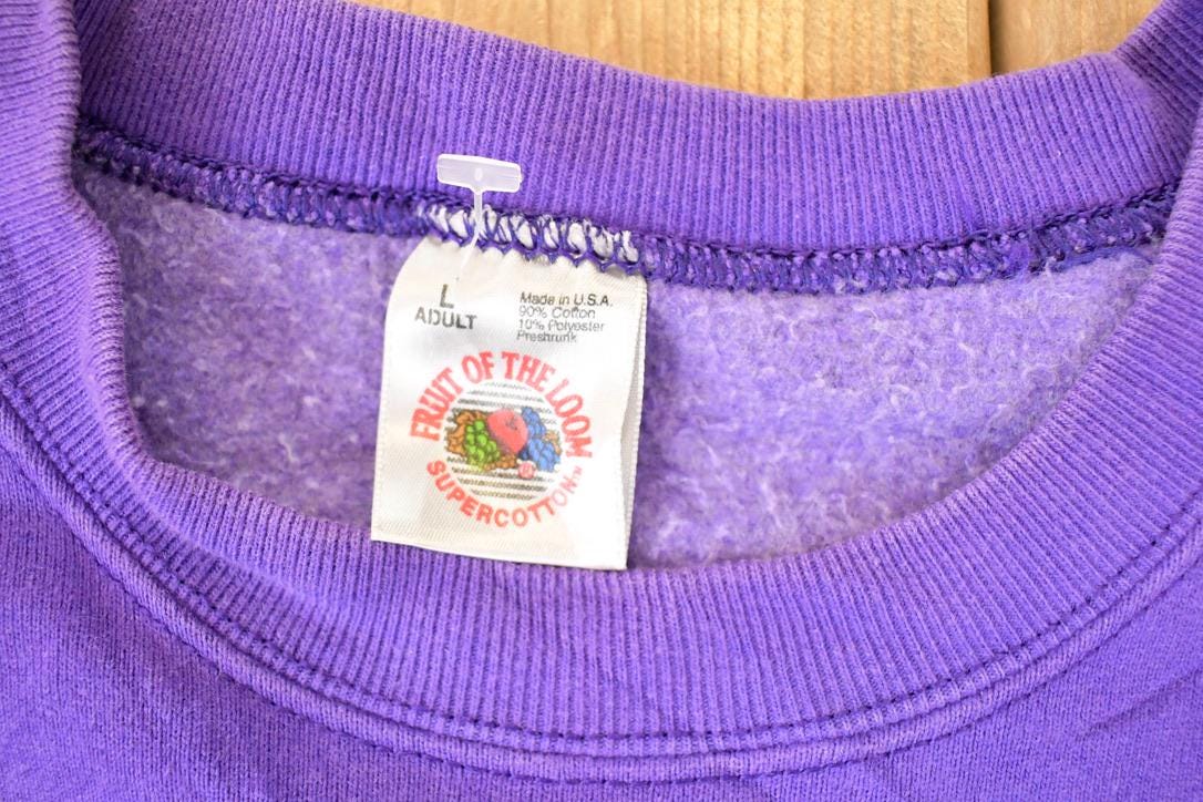 Vintage 1990s NUHS Musov Department Embroidered Collegiate Crewneck Sweatshirt Men's L from propervintagecanada