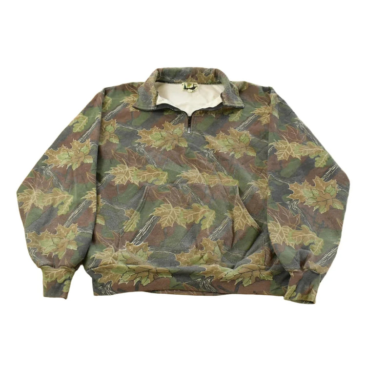 Vintage 1990s Nunavut Hunter Tree Camo Quarter Zip Sweatshirt Men's XL from propervintagecanada