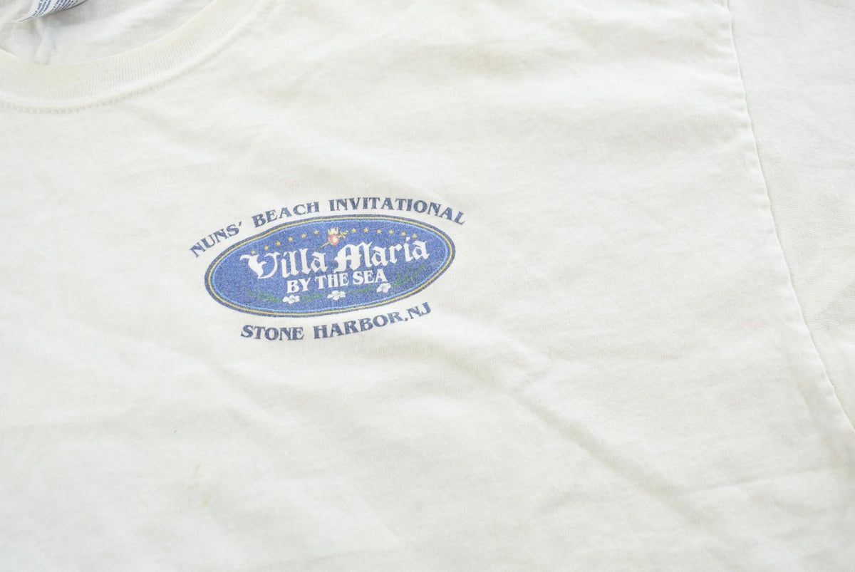 Vintage 1990s Nuns Beach Stone Harbor Surfing Souvenir Travel T-Shirt Mens XL from propervintagecanada