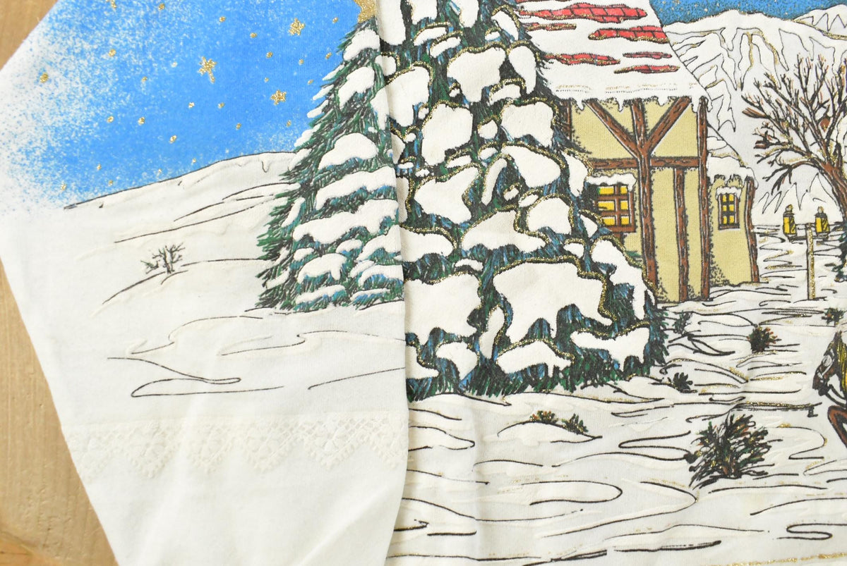 Vintage 1990s Nutcracker Winter Landscape Crewneck Sweatshirt Men's M from propervintagecanada