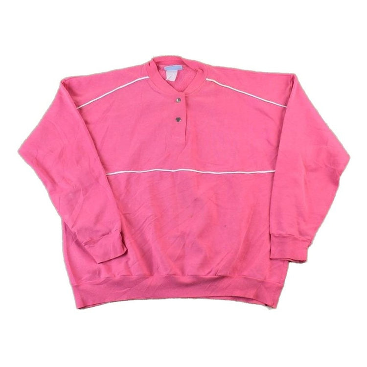 Vintage 1990s Oak Bay Quarter Button Souvenir Crewneck Sweatshirt Women's XL from propervintagecanada