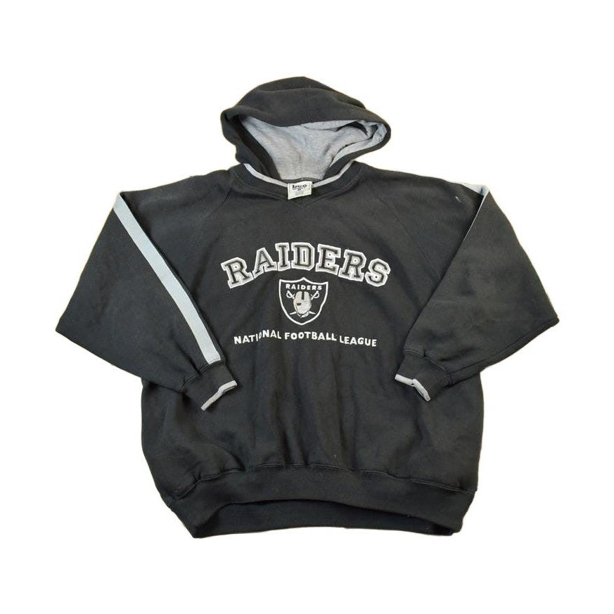 Vintage 1990s Oakland Raiders NFL Football Lee Sport Hooded Sweater Jacket from propervintagecanada
