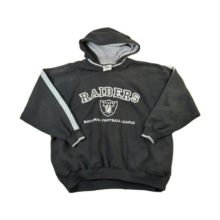 Vintage 1990s Oakland Raiders NFL Football Lee Sport Hooded Sweater Jacket from propervintagecanada