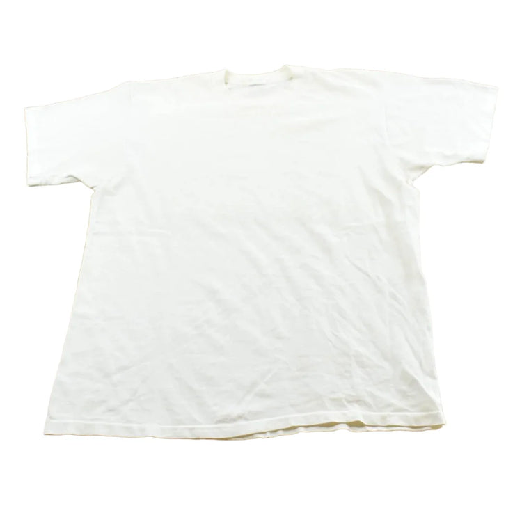 Vintage 1990s Oakton Blank White T-Shirt M Men's Medium from propervintagecanada