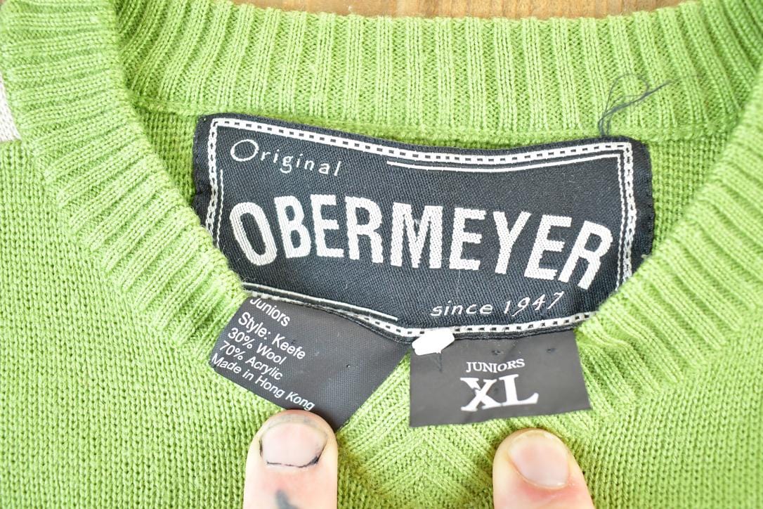 Vintage 1990s Obermeyer Youth Knit Abstract Pattern Crewneck Sweater Youth M Men's Small from propervintagecanada