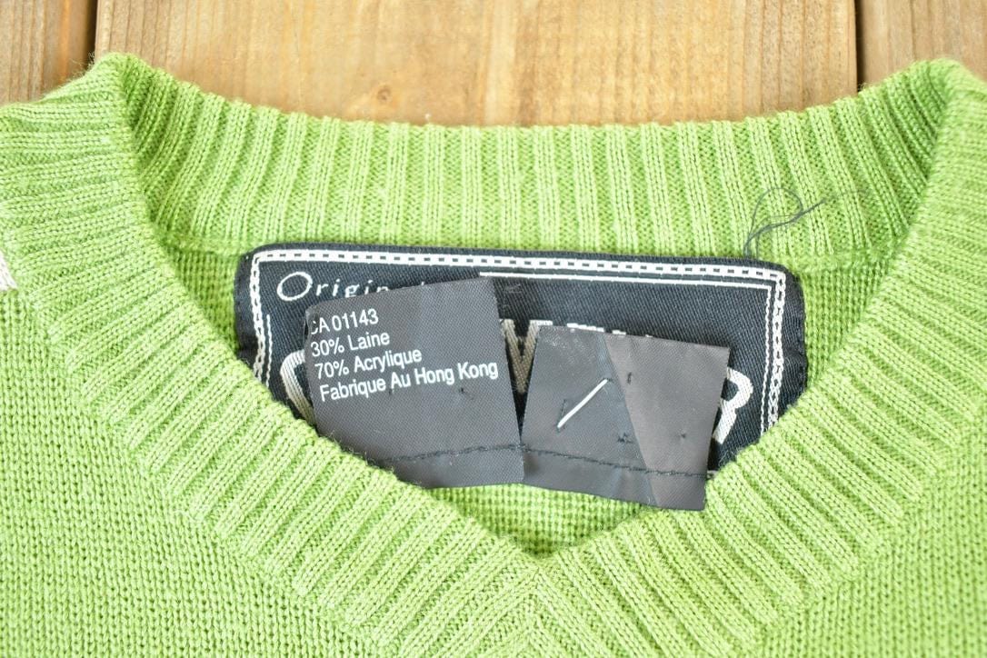 Vintage 1990s Obermeyer Youth Knit Abstract Pattern Crewneck Sweater Youth M Men's Small from propervintagecanada