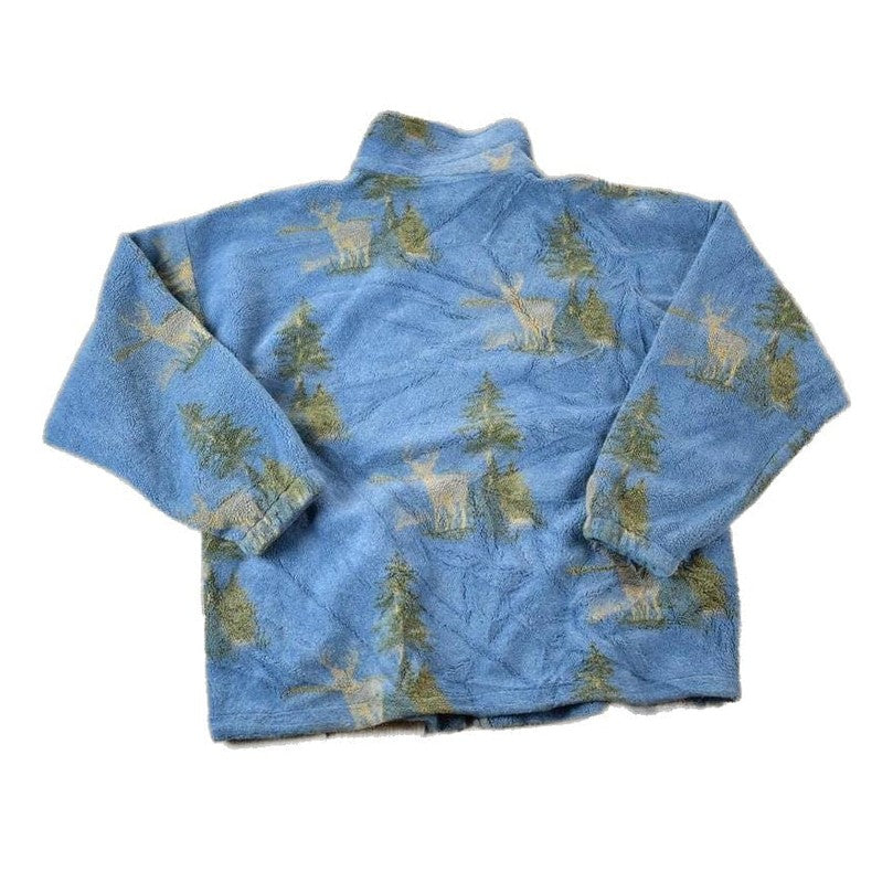 Vintage 1990s Obvious AOP Forest And Deer Fleece Sweater Men's XL from propervintagecanada