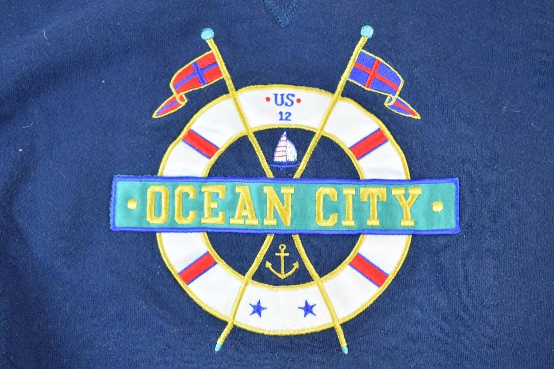 Vintage 1990s Ocean City Crewneck Sweatshirt Made In USA Men's XL from propervintagecanada