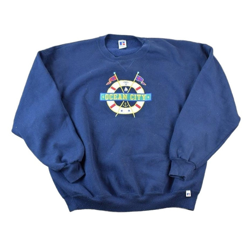 Vintage 1990s Ocean City Crewneck Sweatshirt Made In USA Men's XL from propervintagecanada