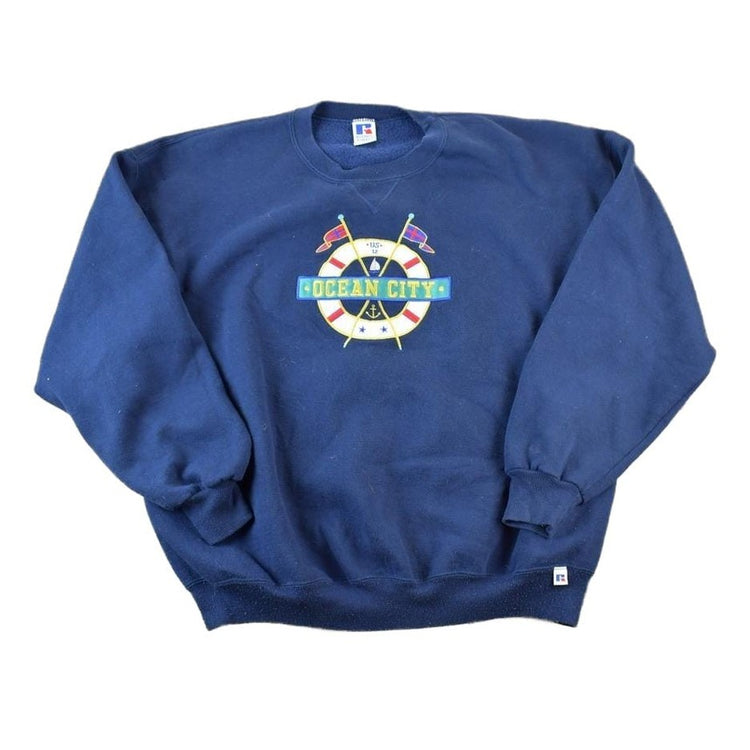Vintage 1990s Ocean City Crewneck Sweatshirt Made In USA Men's XL from propervintagecanada