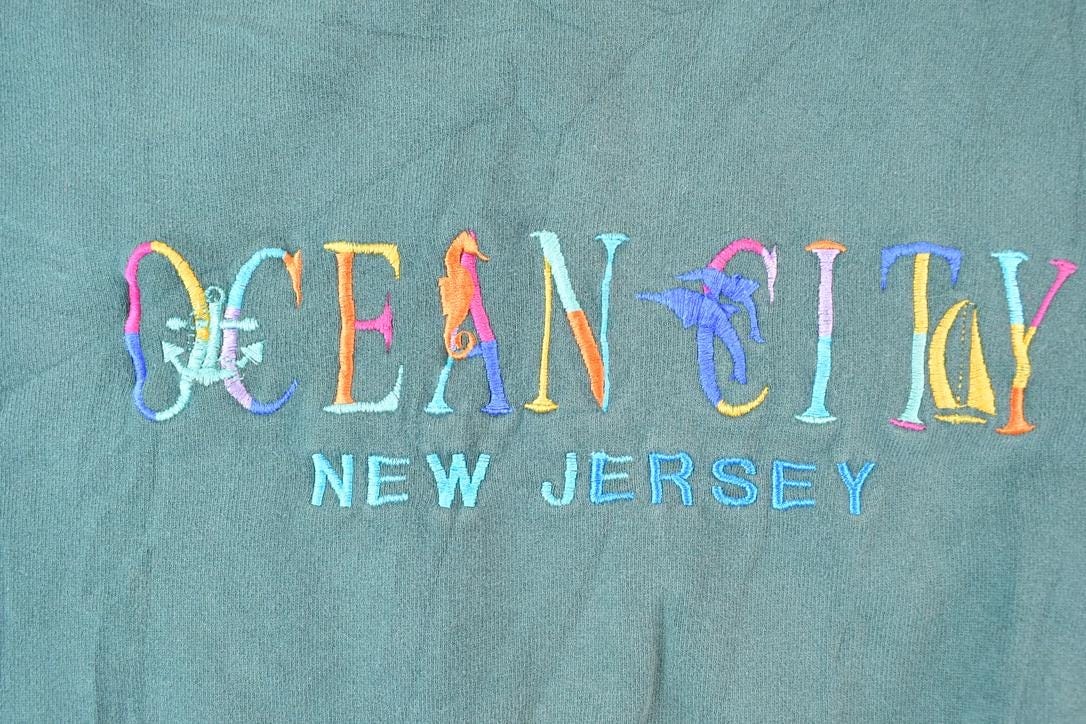 Vintage 1990s Ocean City Crewneck Sweatshirt Made In USA Men's XL from propervintagecanada