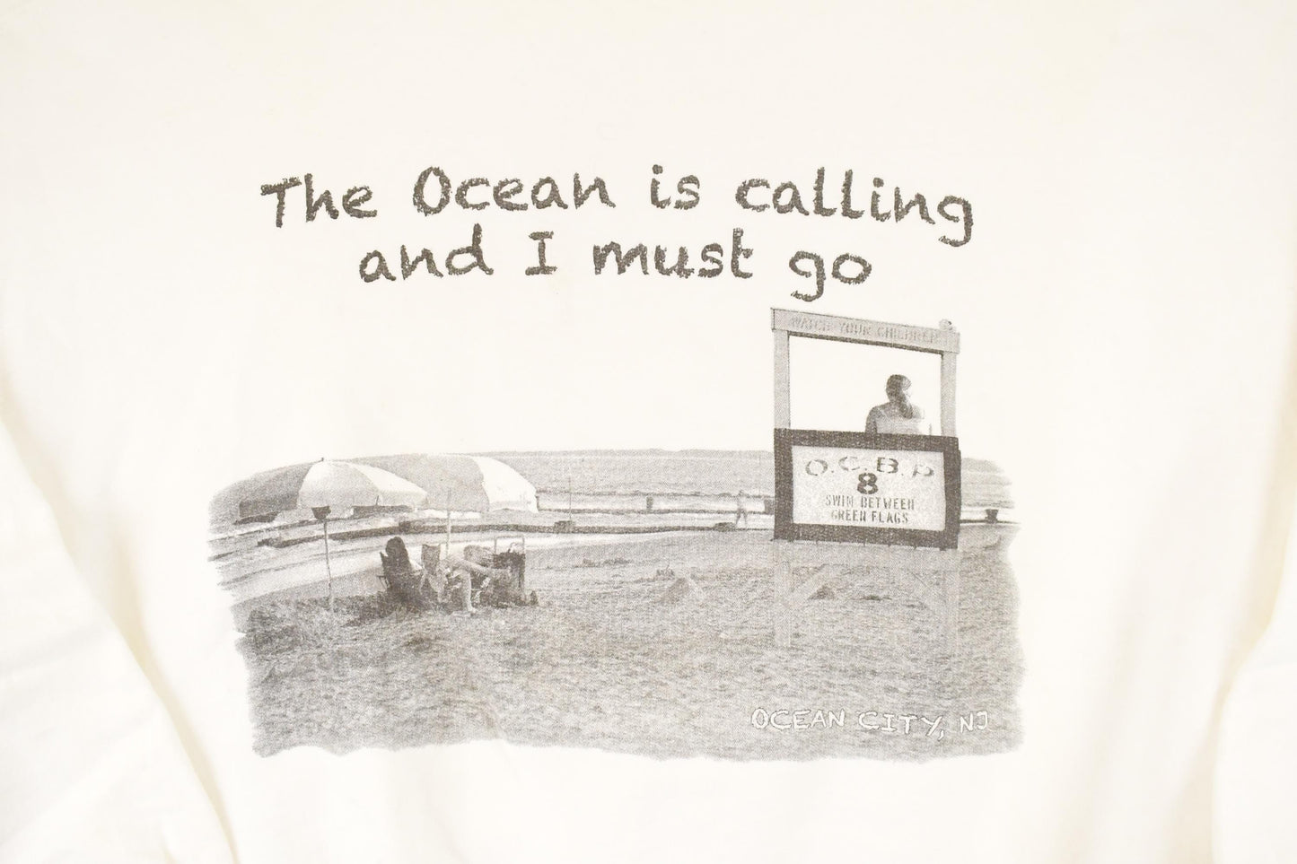 Vintage 1990s Ocean City New Jersey Graphic Print Crewneck Sweatshirt Men's L from propervintagecanada
