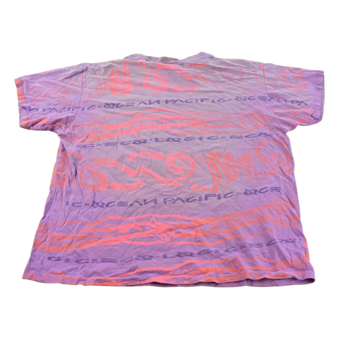Vintage 1990s Ocean Pacific All Over Print Surf Graphic T Shirt Men's XL from propervintagecanada