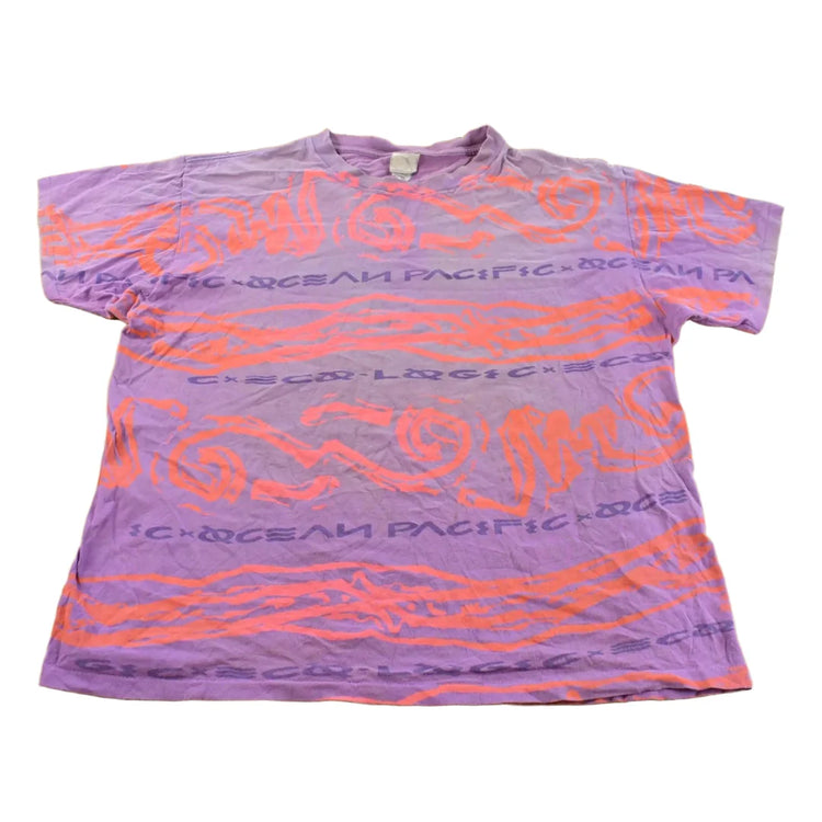 Vintage 1990s Ocean Pacific All Over Print Surf Graphic T Shirt Men's XL from propervintagecanada
