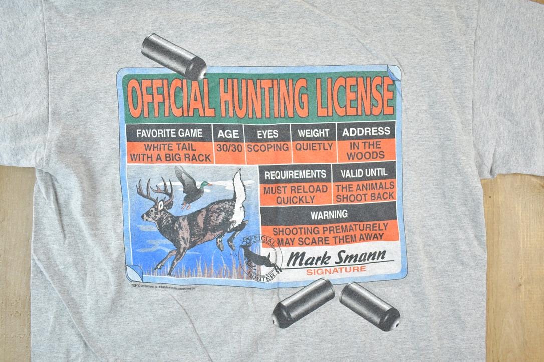 Vintage 1990s Official Hunter Graphic T-Shirt Men's Large from propervintagecanada