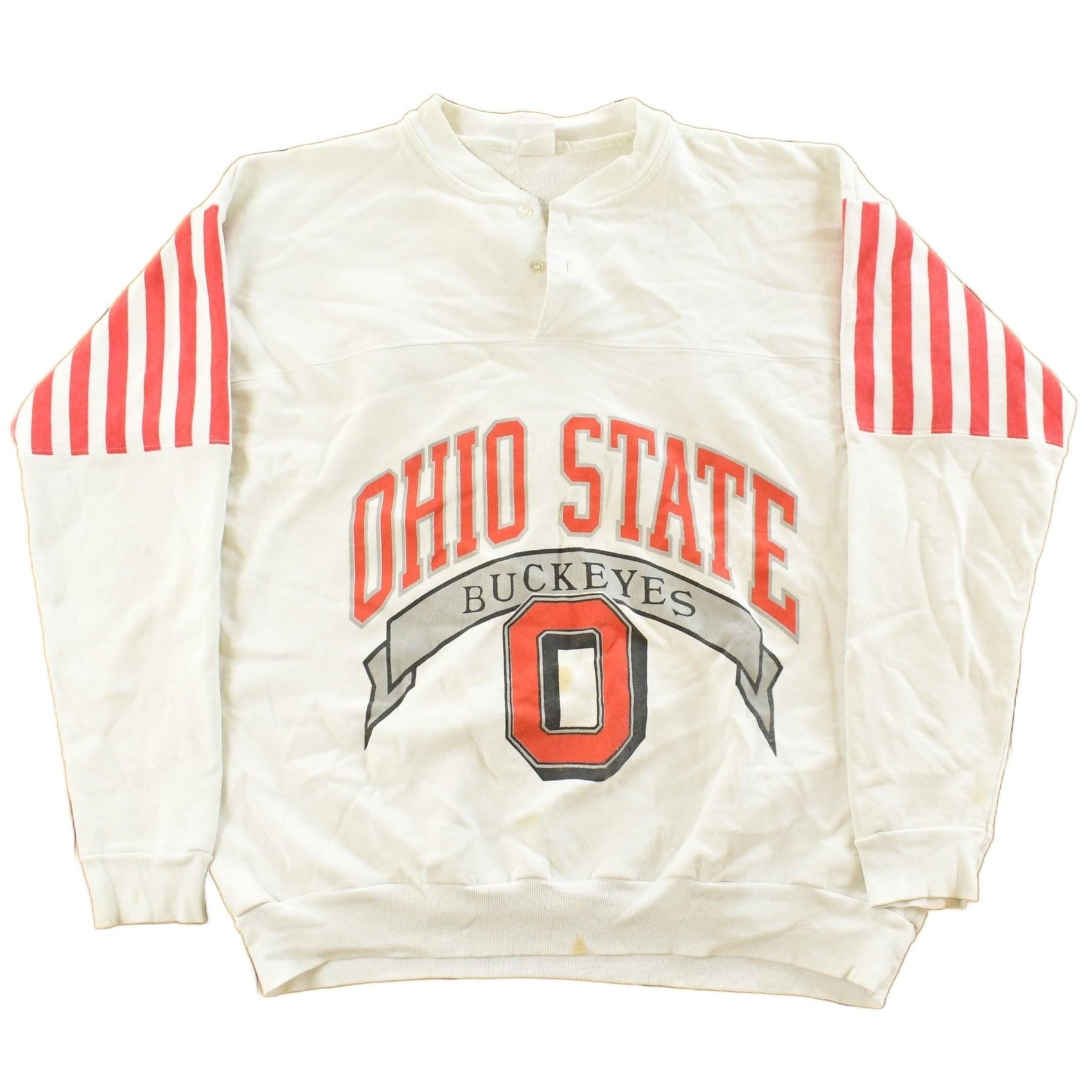 Vintage 1990s Ohio State University Buckeyes Collegiate Henley Sweatshirt Men's Large from propervintagecanada