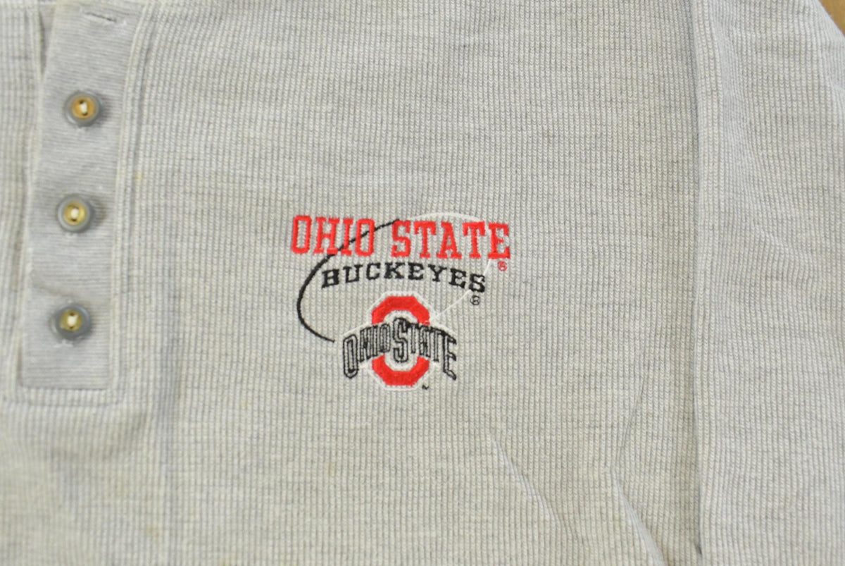 Vintage 1990s Ohio State University Buckeyes Collegiate Henley Sweatshirt Men's Large from propervintagecanada