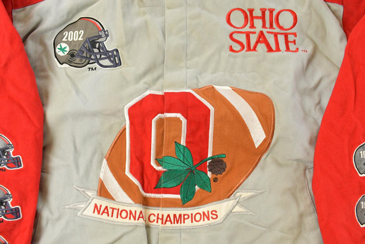 Vintage 1990s Ohio State University Buckeyes Collegiate Racing Jacket Men's 2XL / Embroidered / Varsity Jacket / Americana from propervintagecanada