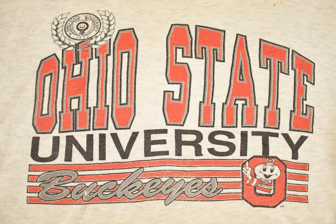 Vintage 1990s Ohio State University Buckeyes Crewneck Sweatshirt Men's XL from propervintagecanada
