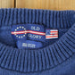 Vintage 1990s Old Glory American Flag Knit Crewneck Sweater Men's Medium from propervintagecanada