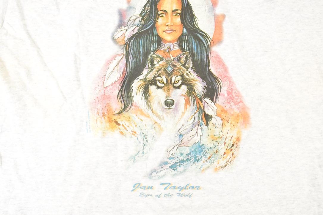 Vintage 1990s Old Mill Camp Nature Woman Souvenir T-Shirt Women's XL from propervintagecanada