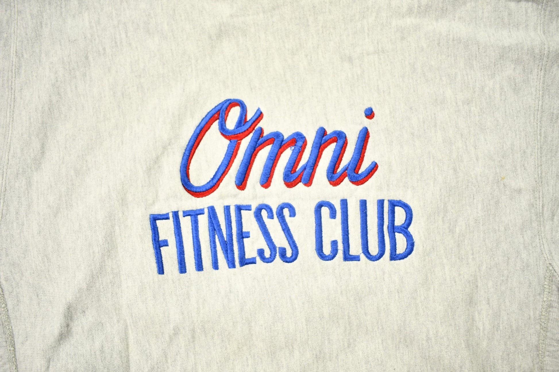 Vintage 1990s Omni Fitness Club Champion Reverse Weave Crewneck Sweatshirt Men's Large from propervintagecanada