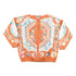 Vintage 1990s Orange Abstract Pattern Cardigan Sweater Women&