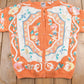 Vintage 1990s Orange Abstract Pattern Cardigan Sweater Women's S from propervintagecanada
