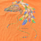 Vintage 1990s Orange Souvenir Arizona USA Feather and Bead Horse Travel T-Shirt Men's Small from propervintagecanada