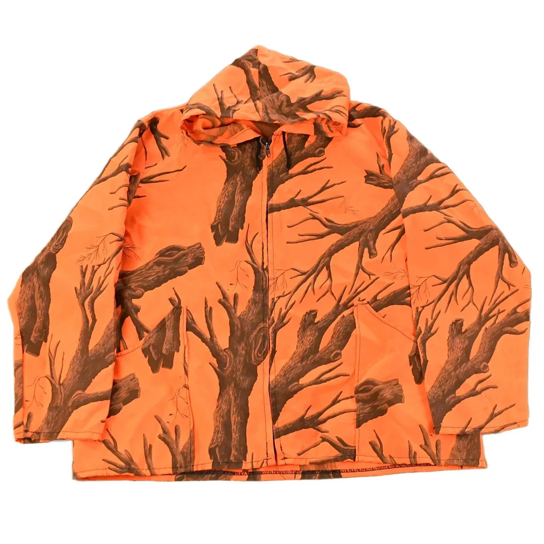 Vintage 1990s Orange Tree Camo Hunting Jacket Men's 2XL from propervintagecanada