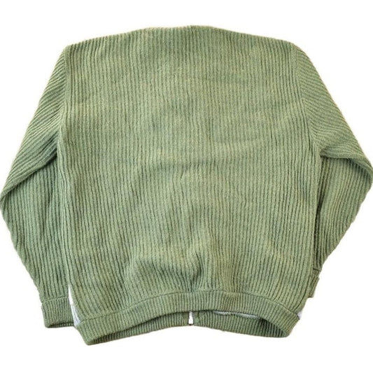 Vintage 1990s Orlon Canvas Knit Striped Zip Up Cardigan Sweater Mens L from propervintagecanada