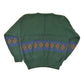 Vintage 1990s Oscar De La Renta Outdoorsman Deer Knit Crewneck Sweater Mens L from propervintagecanada