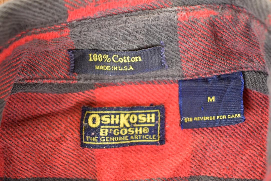 Vintage 1990s Osh Kosh Plaid Western Style Button Up Shirt Men's M from propervintagecanada