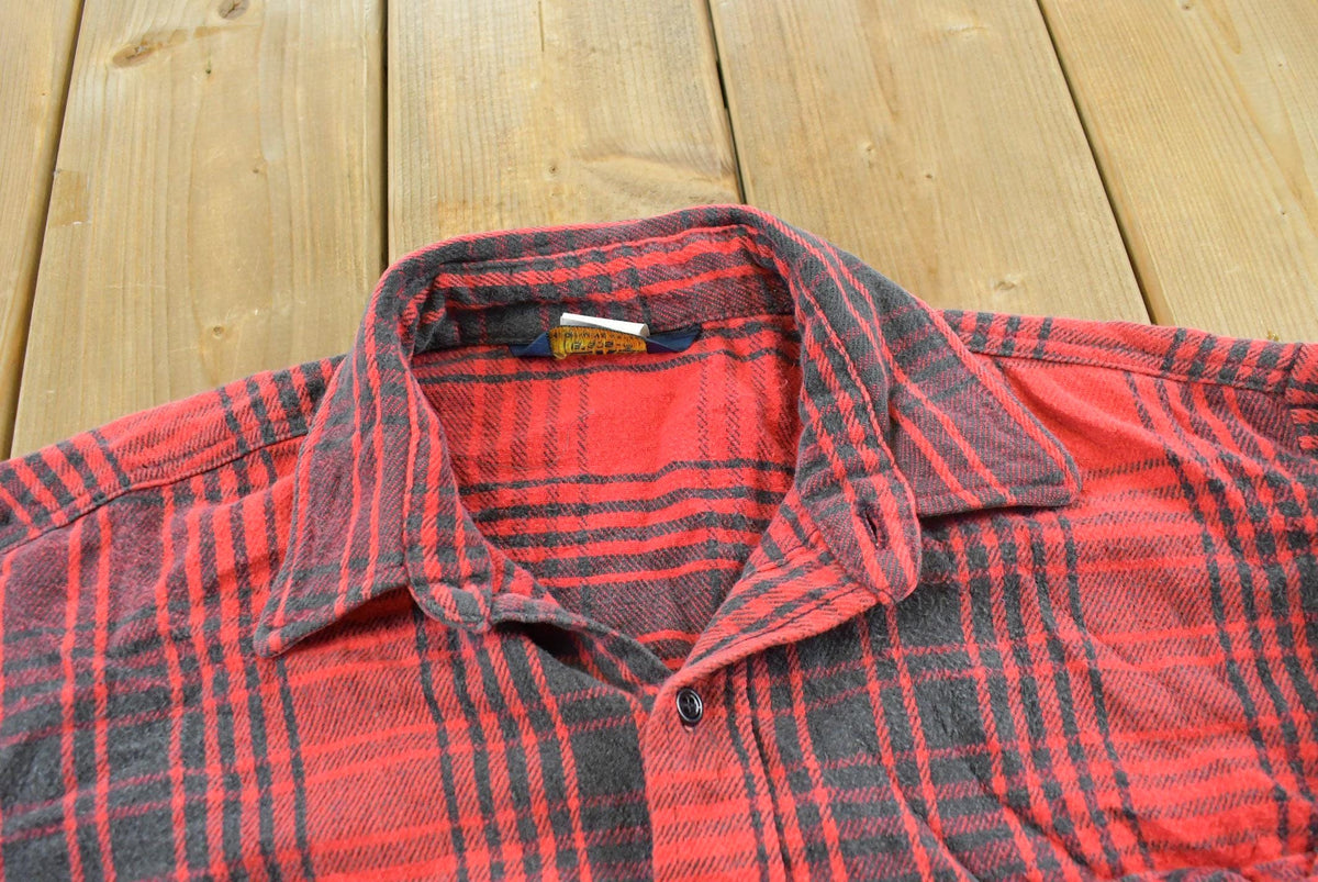 Vintage 1990s OshKosh B'Gosh Plaid Flannel Button Up Shirt Men's L / 90s Streetwear / Basic Essential Layering / Buffalo Check from propervintagecanada