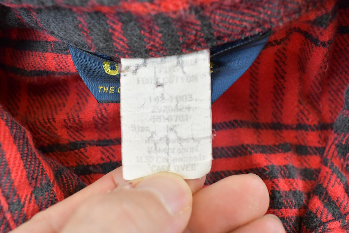 Vintage 1990s OshKosh B'Gosh Plaid Flannel Button Up Shirt Men's L / 90s Streetwear / Basic Essential Layering / Buffalo Check from propervintagecanada