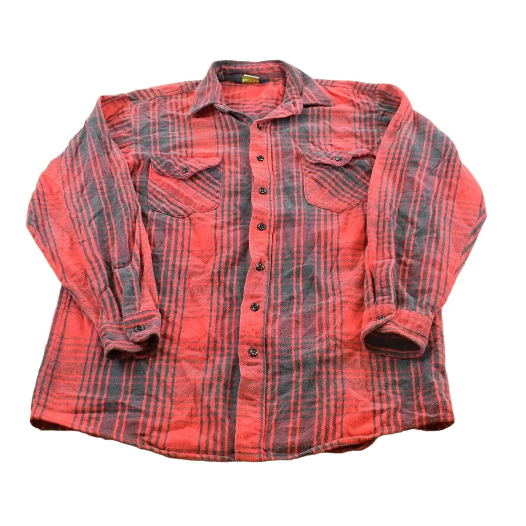 Vintage 1990s OshKosh B'Gosh Plaid Flannel Button Up Shirt Men's L / 90s Streetwear / Basic Essential Layering / Buffalo Check from propervintagecanada