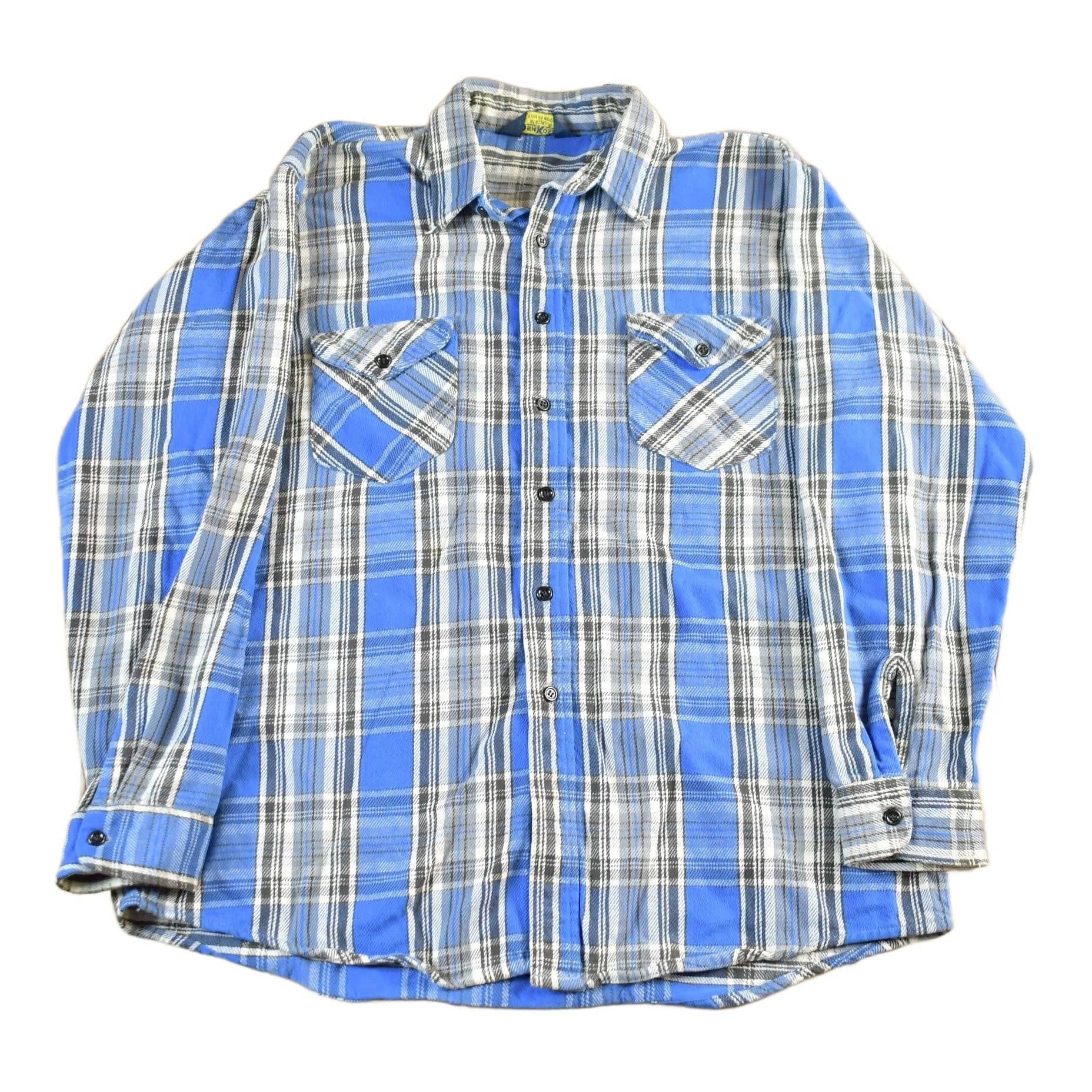 Vintage 1990s OshKosh B'Gosh Plaid Flannel Button Up Shirt Men's XL from propervintagecanada