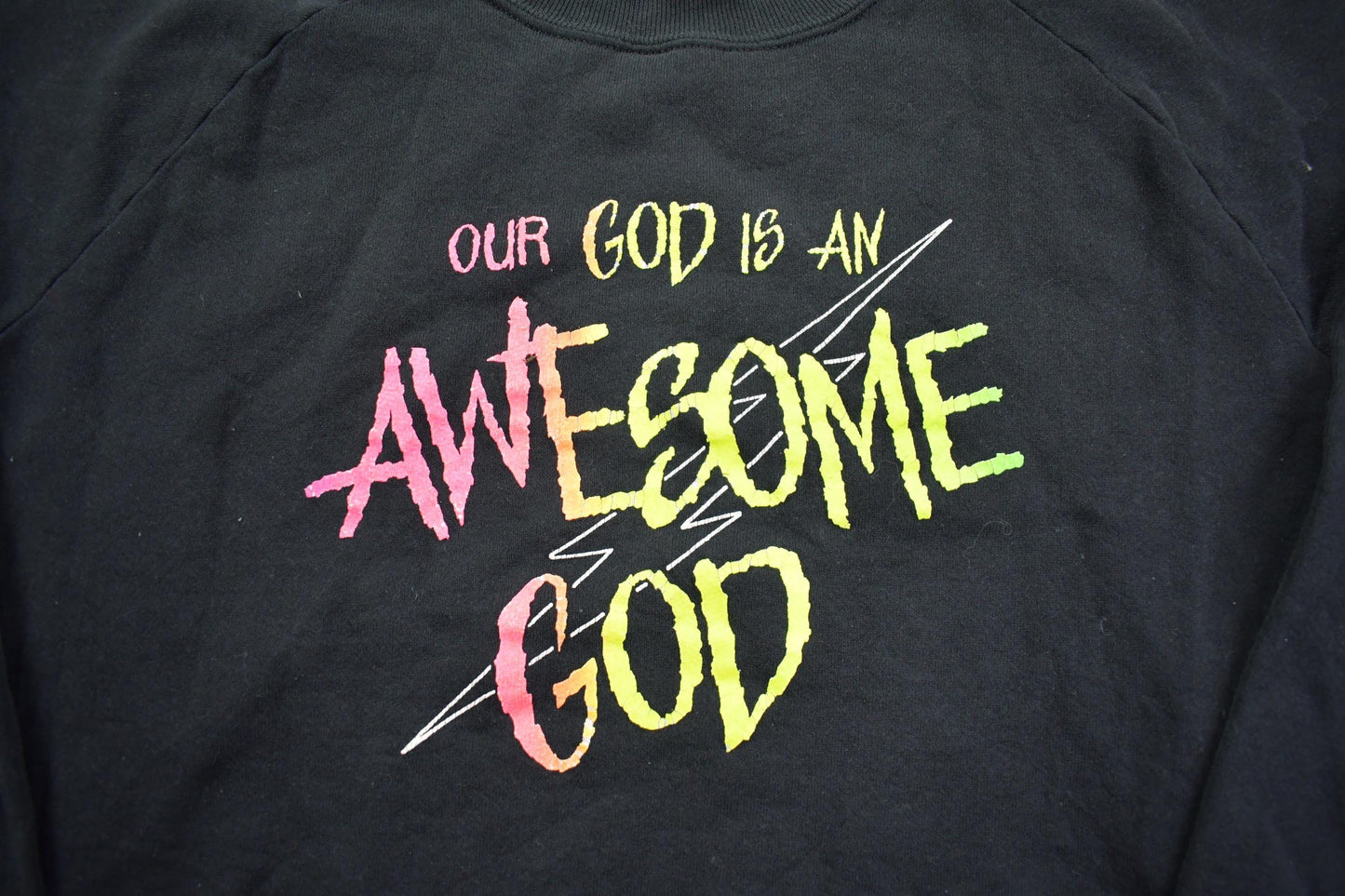Vintage 1990s Our God is an Awesome God Crewneck Sweatshirt Made In USA Jerzees Men's M from propervintagecanada