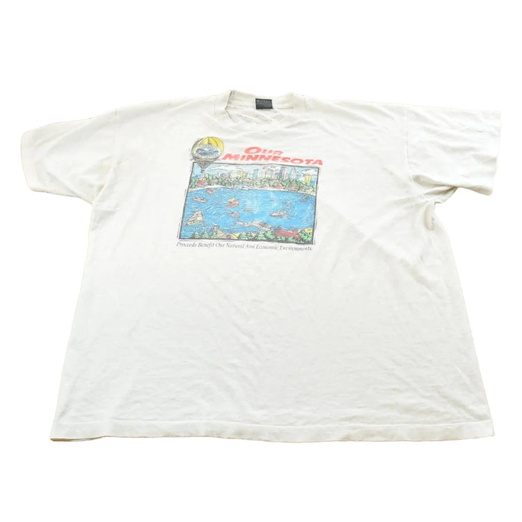 Vintage 1990s Our Minnesota Lake Skyline Single Stitch T-Shirt Mens XL from propervintagecanada