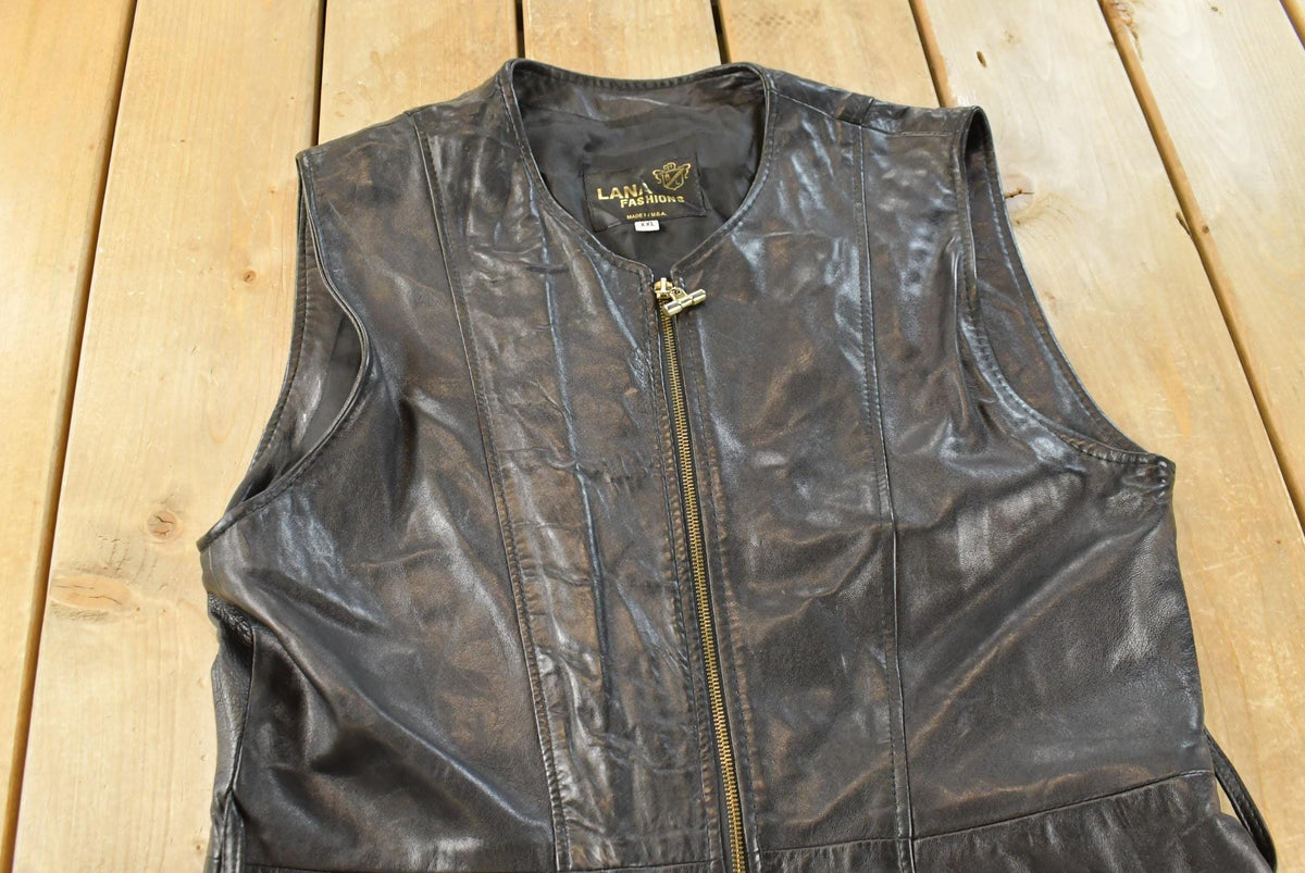 Vintage 1990s Outbrook Suede Leather Vest Jacket Women's XL Long / Streetwear / Outerwear / 90s Outdoors / Made in USA from propervintagecanada