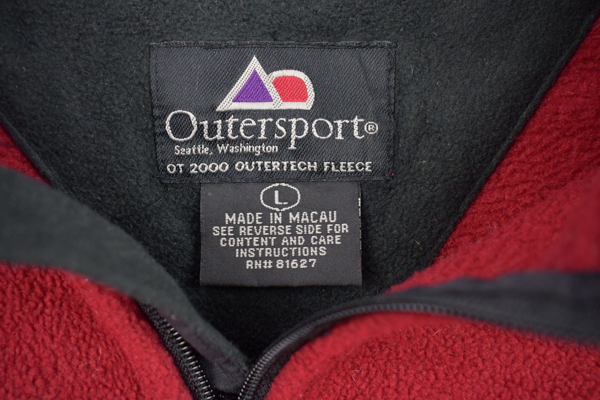 Vintage 1990s Outer Sports Fleece Quarter Zip Sweater Men's XL from propervintagecanada